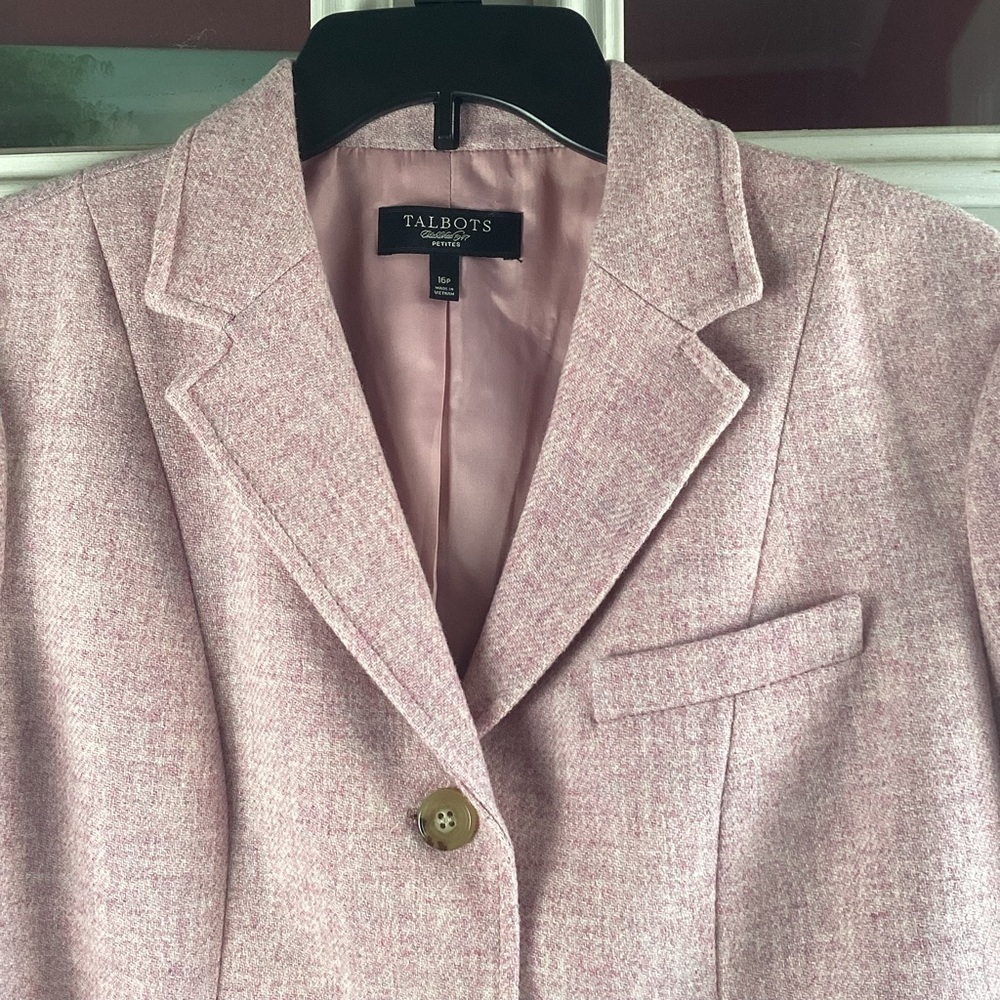 Talbots Blush Pink Women's Blazer wool academia preppy business casual - Picture 2 of 5
